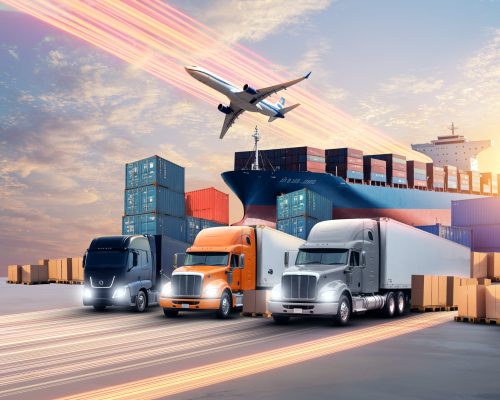 logistics-transports-collage-design