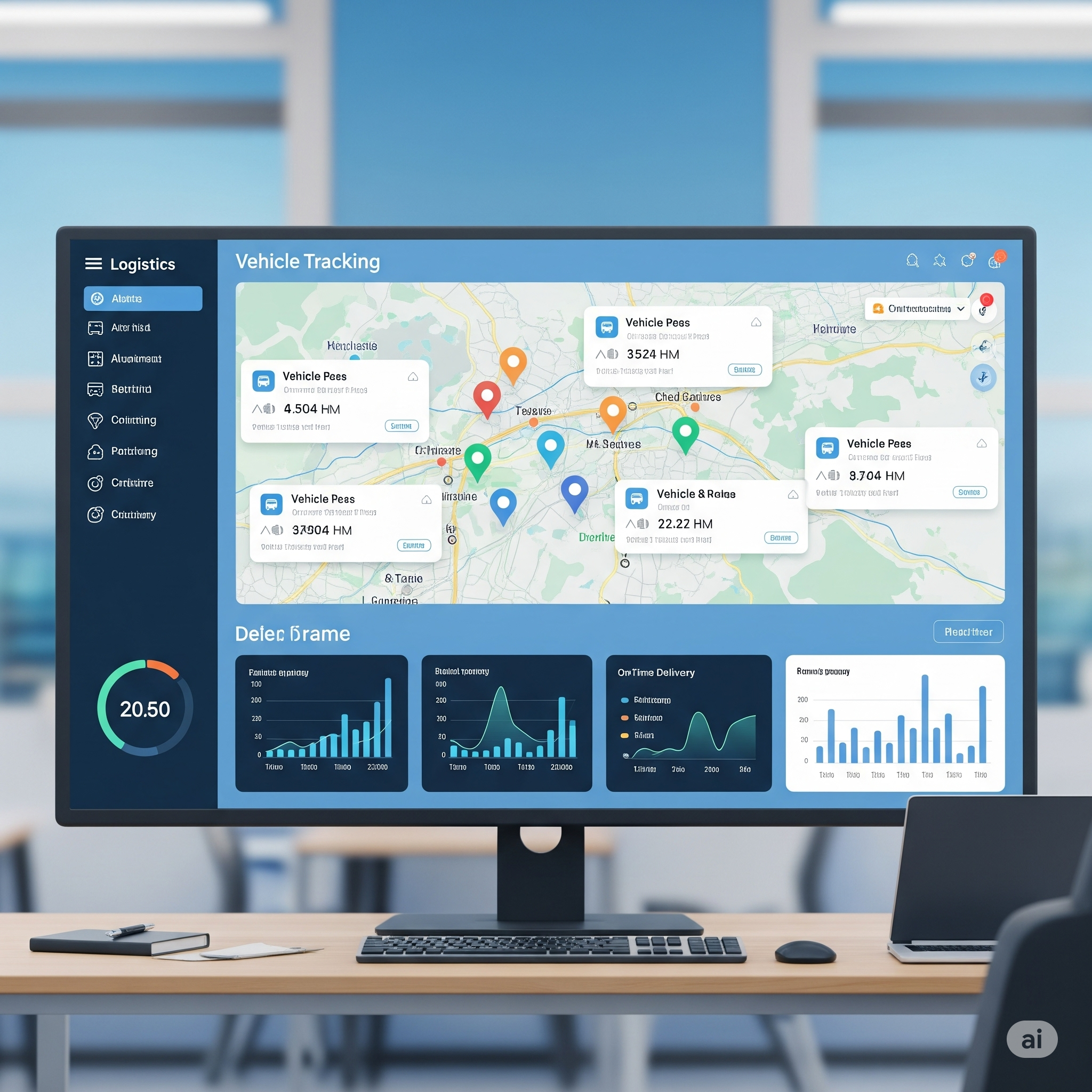 Logistics Dashboard with Real-Time Vehicle Tracking
