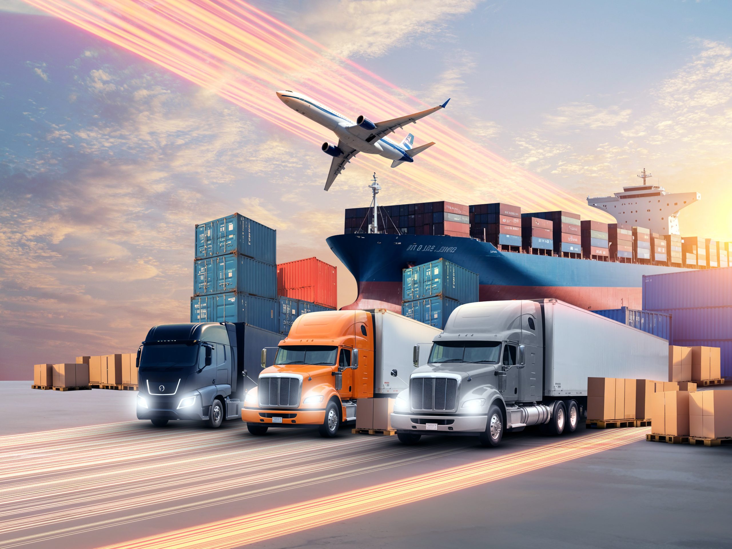 logistics-transports-collage-design